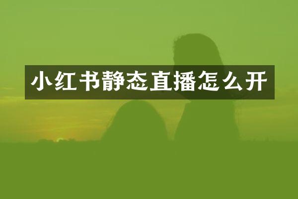 小红书静态直播怎么开
