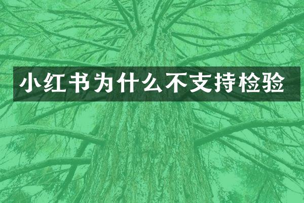 小红书为什么不支持检验