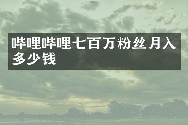 哔哩哔哩七百万粉丝月入多少钱