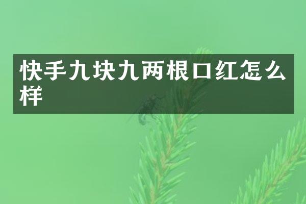 快手九块九两根口红怎么样
