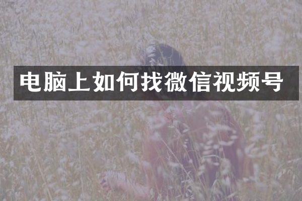 电脑上如何找微信视频号