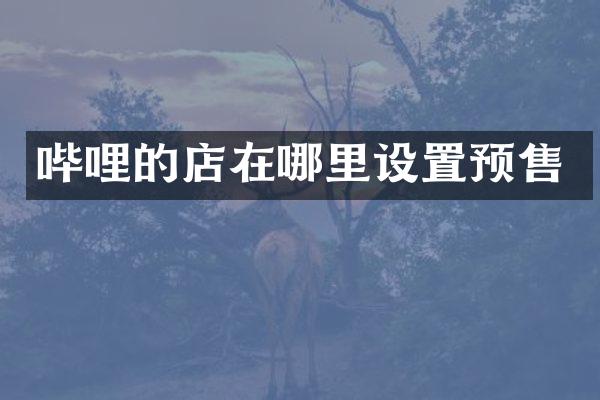 哔哩的店在哪里设置预售