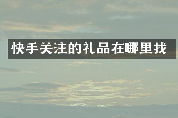 快手关注的礼品在哪里找