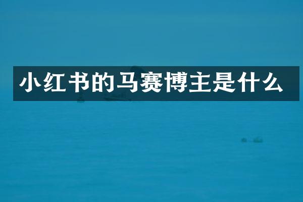 小红书的马赛博主是什么