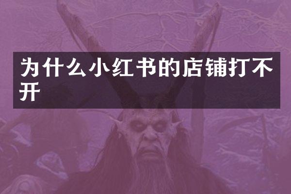 为什么小红书的店铺打不开