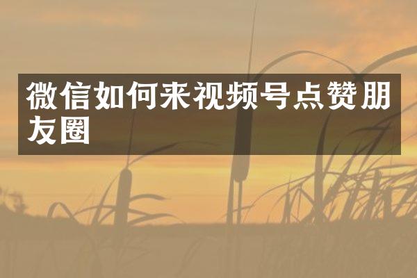 微信如何来视频号点赞朋友圈