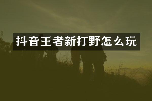 抖音王者新打野怎么玩
