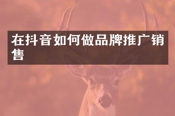在抖音如何做品牌推广销售