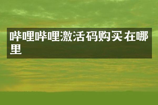 哔哩哔哩激活码购买在哪里