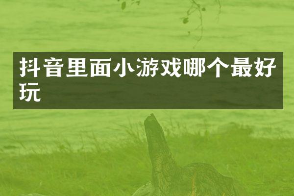 抖音里面小游戏哪个最好玩