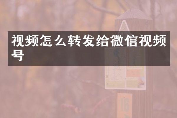 视频怎么转发给微信视频号