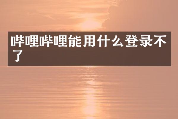 哔哩哔哩能用什么登录不了