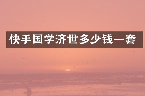 快手国学济世多少钱一套