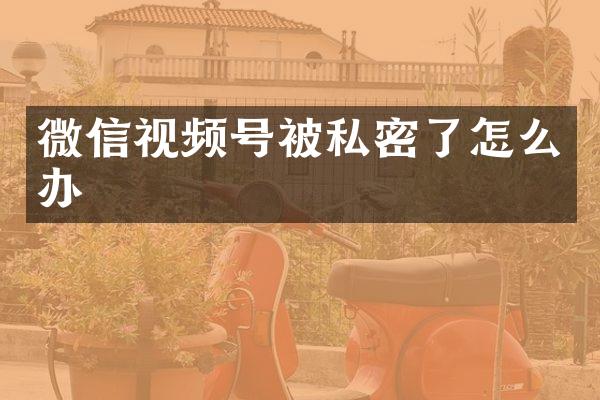 微信视频号被私密了怎么办