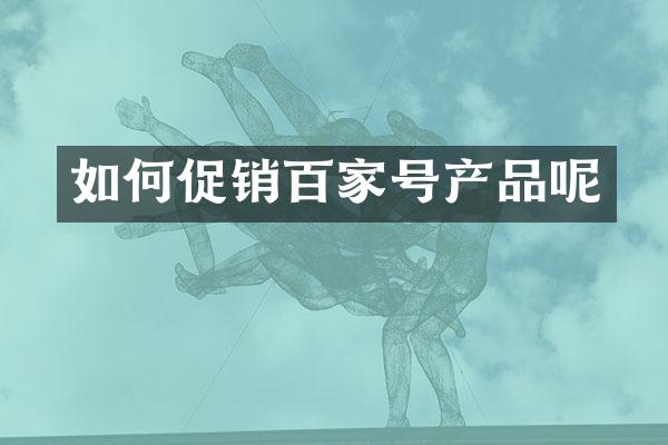 如何促销百家号产品呢