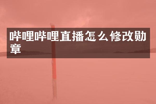 哔哩哔哩直播怎么修改勋章
