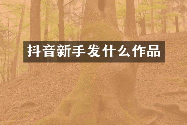 抖音新手发什么作品