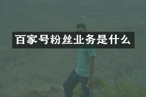 百家号粉丝业务是什么