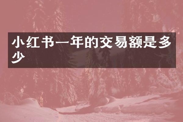 小红书一年的交易额是多少