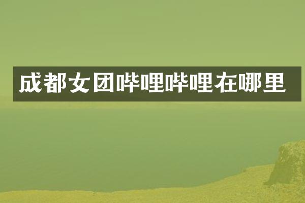 成都女团哔哩哔哩在哪里