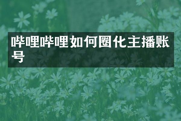 哔哩哔哩如何圈化主播账号