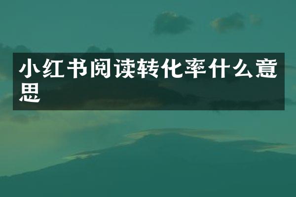 小红书阅读转化率什么意思