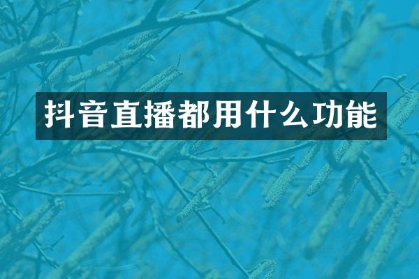 抖音直播都用什么功能