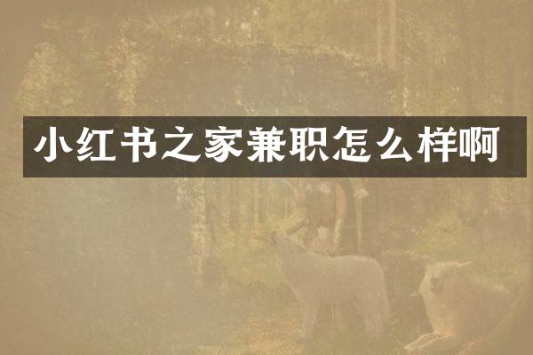 小红书之家兼职怎么样啊