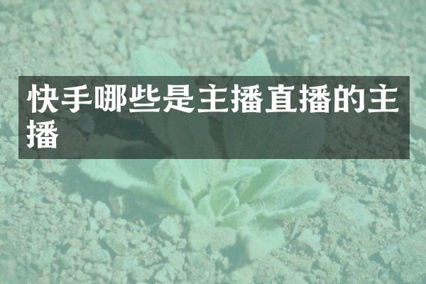 快手哪些是主播直播的主播