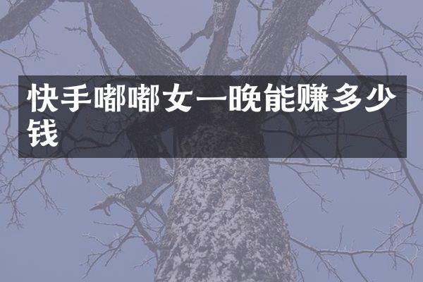 快手嘟嘟女一晚能赚多少钱