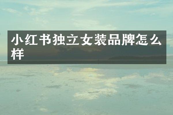 小红书独立女装品牌怎么样