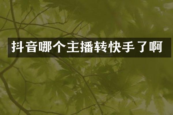 抖音哪个主播转快手了啊