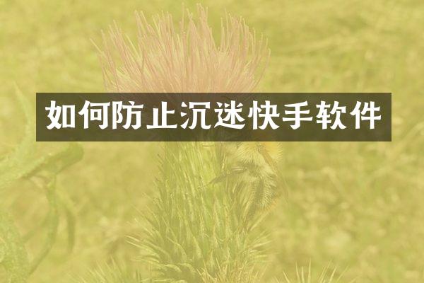 如何防止沉迷快手软件
