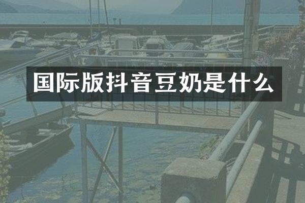 国际版抖音豆奶是什么
