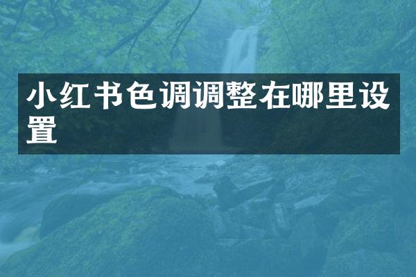 小红书色调调整在哪里设置