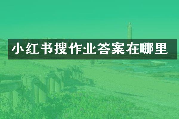 小红书搜作业答案在哪里