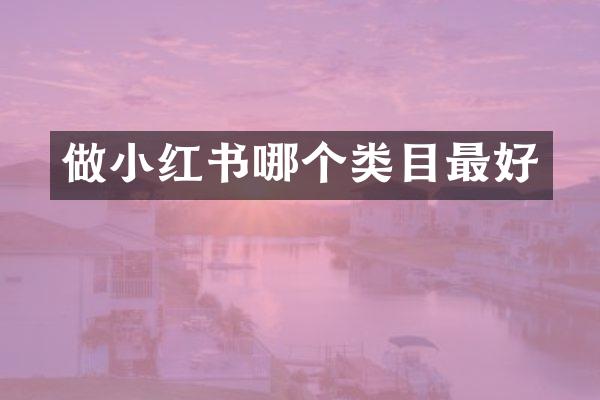 做小红书哪个类目最好