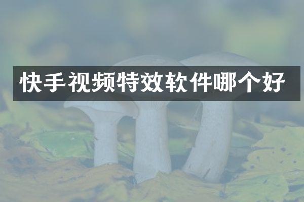 快手视频特效软件哪个好
