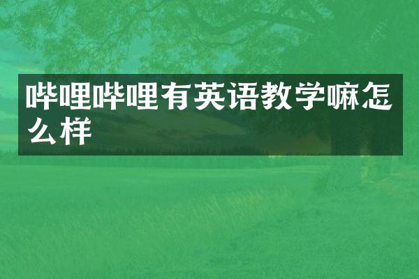 哔哩哔哩有英语教学嘛怎么样
