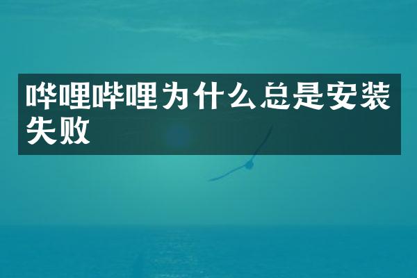 哗哩哔哩为什么总是安装失败