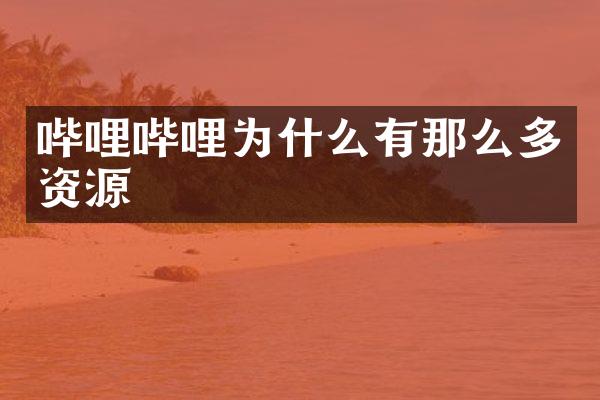 哔哩哔哩为什么有那么多资源