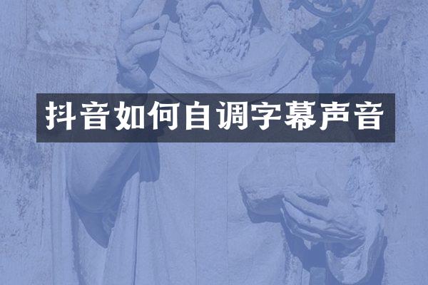 抖音如何自调字幕声音