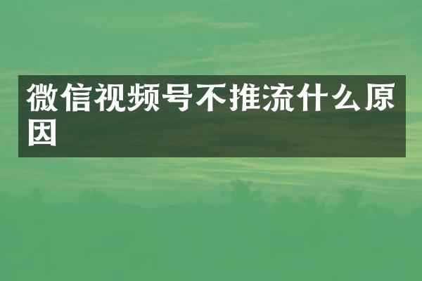 微信视频号不推流什么原因