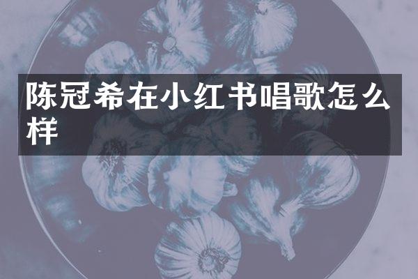 陈冠希在小红书唱歌怎么样