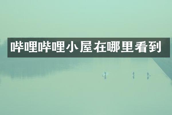 哔哩哔哩小屋在哪里看到