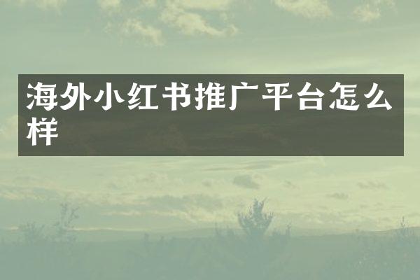 海外小红书推广平台怎么样