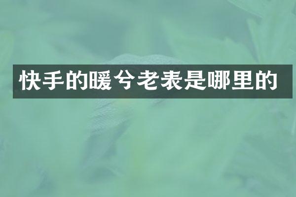 快手的暖兮老表是哪里的