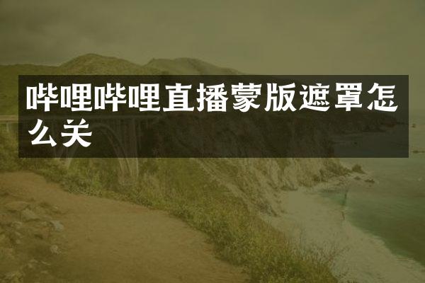 哔哩哔哩直播蒙版遮罩怎么关