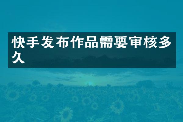 快手发布作品需要审核多久