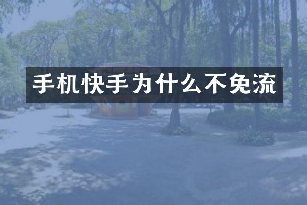 手机快手为什么不免流
